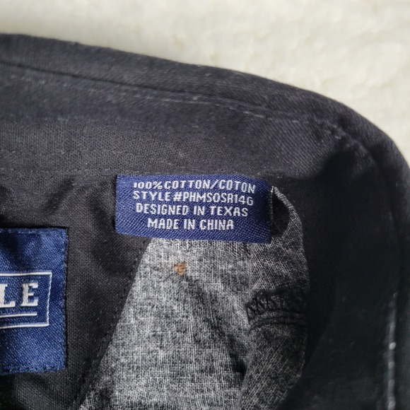 VTG Panhandle Men Western Shirt Southwestern Aztec Print Cotton Tan PHMS0SR14G M - Picture 7 of 15